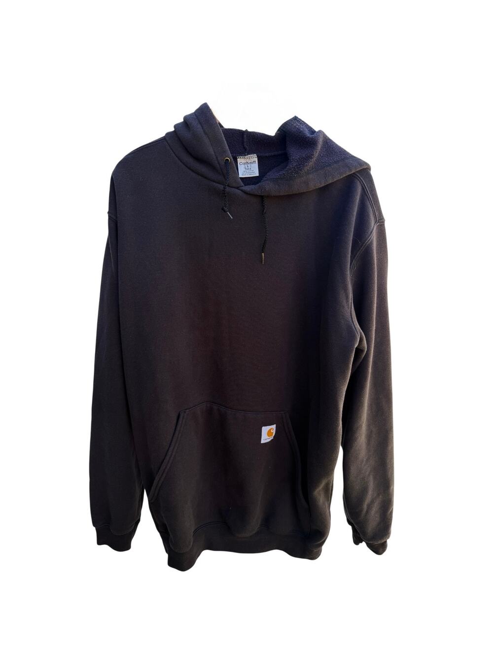 Carhartt Pullover Hoodie Mens Large Tall Black Workwear Sweatshirt